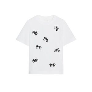 Zara White Tee with Black Accents